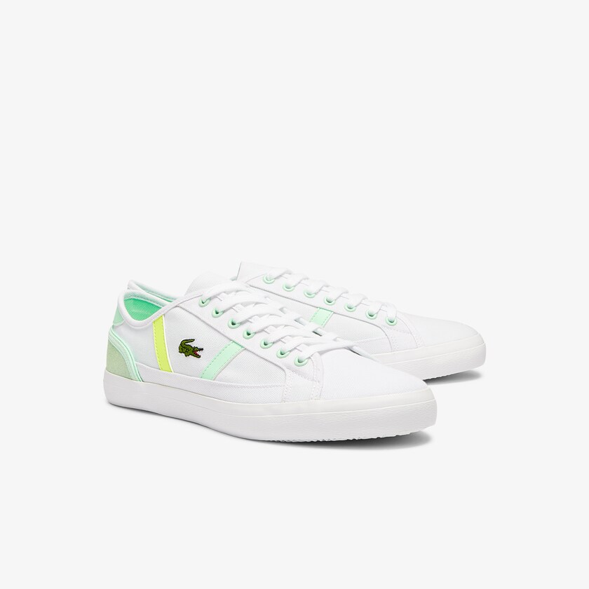 Tenis Lacoste Sideline Canvas Hombre Blancos Verdes Claro | RE5-37003Z3