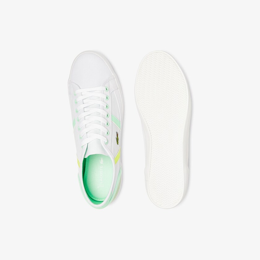 Tenis Lacoste Sideline Canvas Hombre Blancos Verdes Claro | RE5-37003Z3