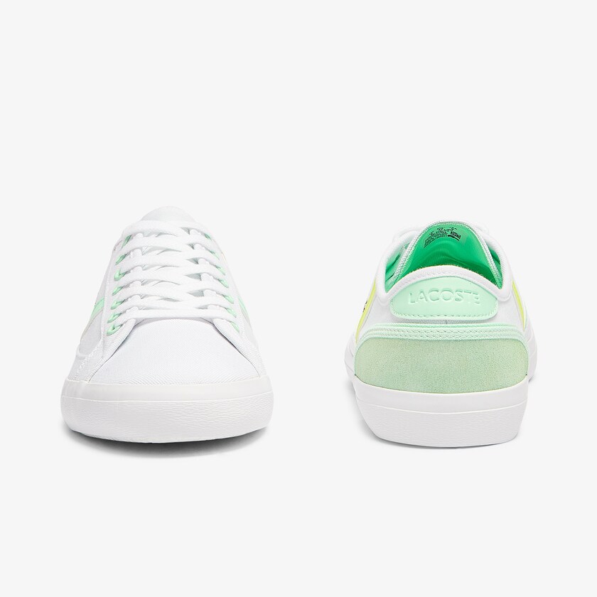 Tenis Lacoste Sideline Canvas Hombre Blancos Verdes Claro | RE5-37003Z3