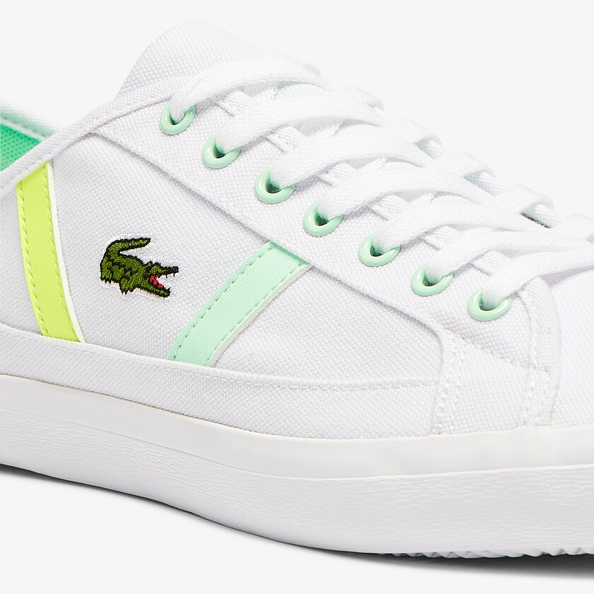 Tenis Lacoste Sideline Canvas Hombre Blancos Verdes Claro | RE5-37003Z3