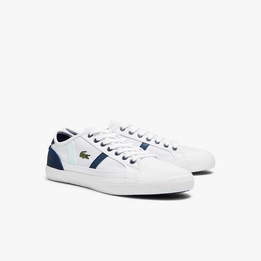 Tenis Lacoste Sideline Canvas Hombre Blancos Azul Marino | RS7-95059T1