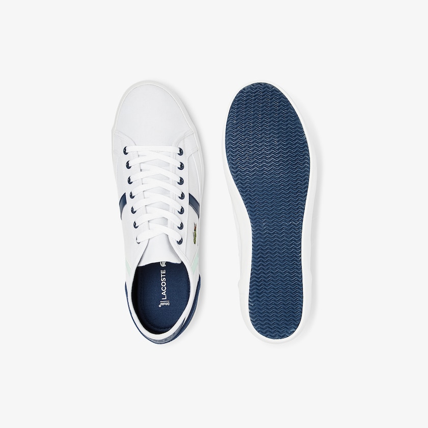 Tenis Lacoste Sideline Canvas Hombre Blancos Azul Marino | RS7-95059T1