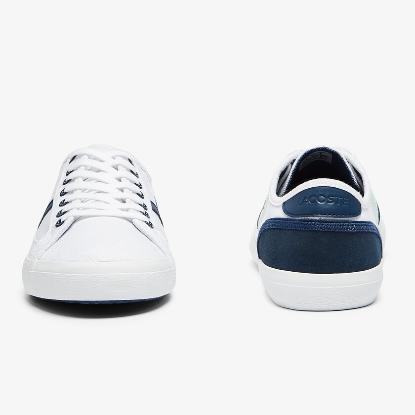Tenis Lacoste Sideline Canvas Hombre Blancos Azul Marino | RS7-95059T1