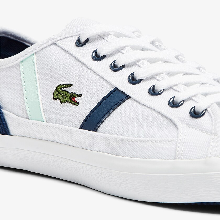 Tenis Lacoste Sideline Canvas Hombre Blancos Azul Marino | RS7-95059T1