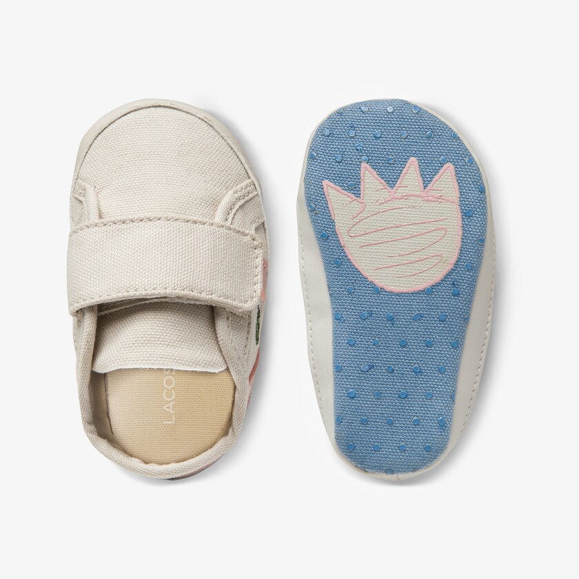 Tenis Lacoste Niños Blancos Rosas Claro Sideline Crib Canvas IU6-42904Y9