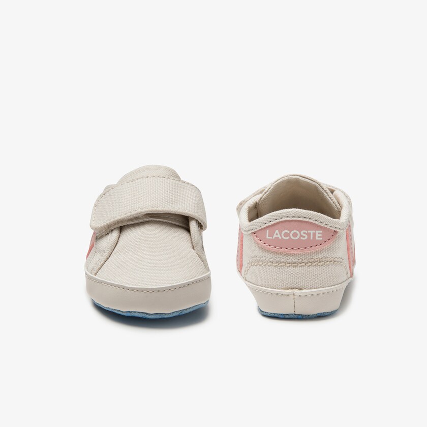 Tenis Lacoste Niños Blancos Rosas Claro Sideline Crib Canvas IU6-42904Y9