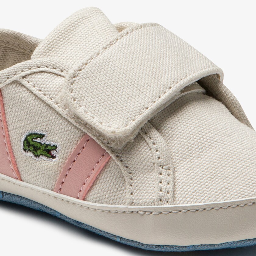 Tenis Lacoste Niños Blancos Rosas Claro Sideline Crib Canvas IU6-42904Y9