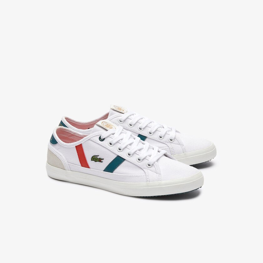 Tenis Lacoste Sideline Roland Garros Mujer Blancos Verdes | UU5-71567C1