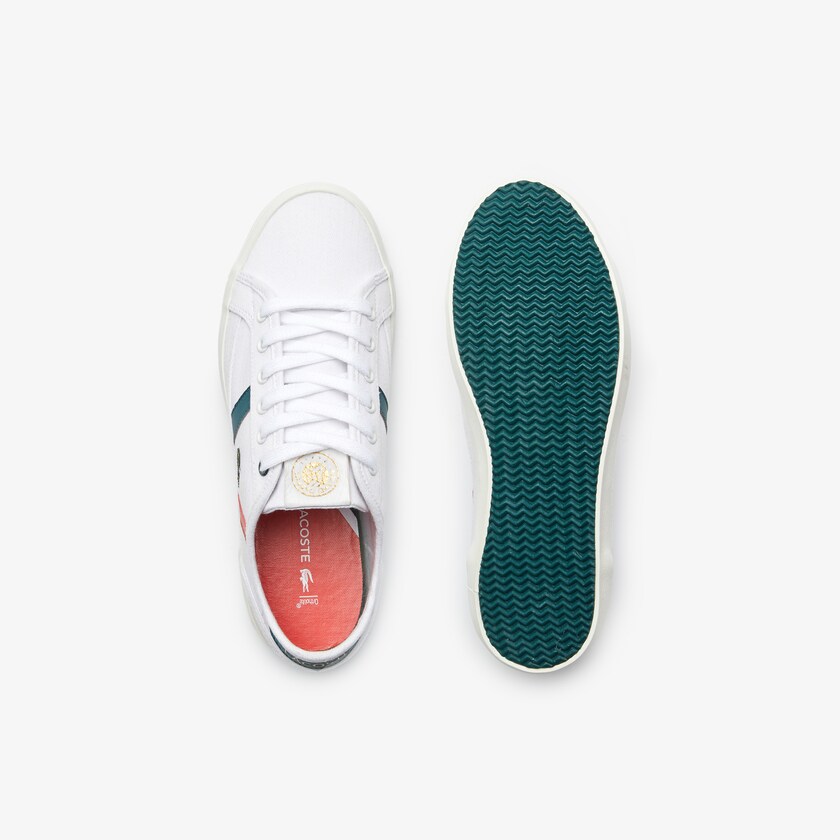 Tenis Lacoste Sideline Roland Garros Mujer Blancos Verdes | UU5-71567C1