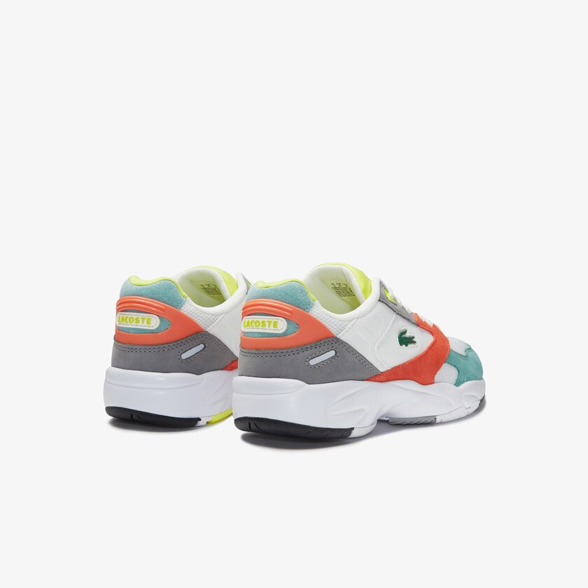 Tenis Lacoste Storm 96 LO Mesh and Leather Mujer Naranjas Verdes Claro | DY9-72797E2