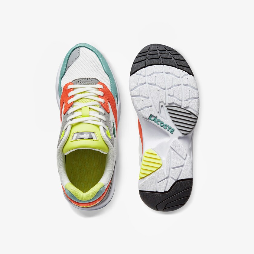 Tenis Lacoste Storm 96 LO Mesh and Leather Mujer Naranjas Verdes Claro | DY9-72797E2