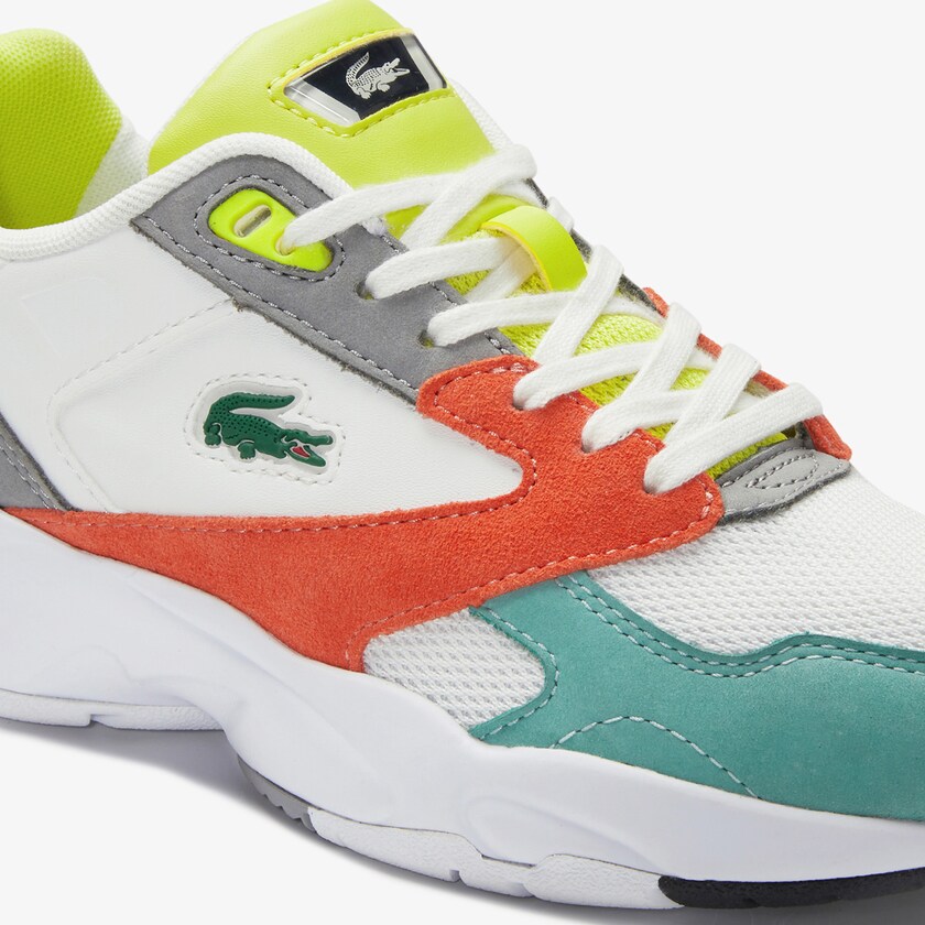 Tenis Lacoste Storm 96 LO Mesh and Leather Mujer Naranjas Verdes Claro | DY9-72797E2