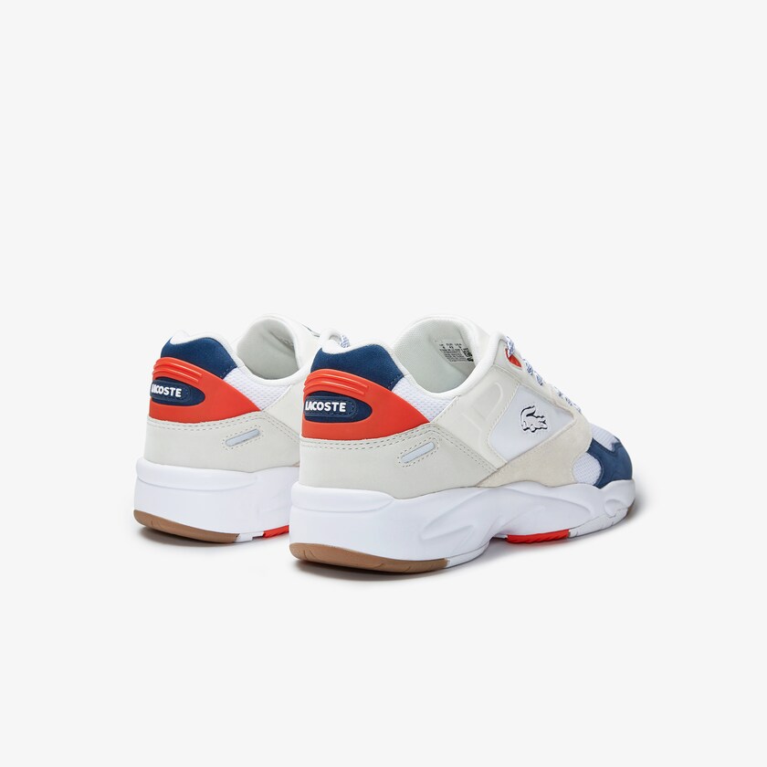 Tenis Lacoste Storm 96 LO Textile Hombre Blancos Azules Oscuro | EK1-52395P0