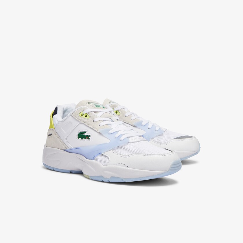 Tenis Lacoste Storm 96 LO Textile and Leather Hombre Blancos Coral | LI9-02170D8