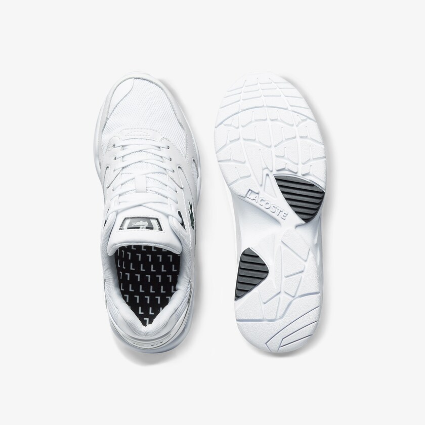 Tenis Lacoste Storm 96 LO Textile and Leather Hombre Blancos Verdes Oscuro | GX3-89358X0