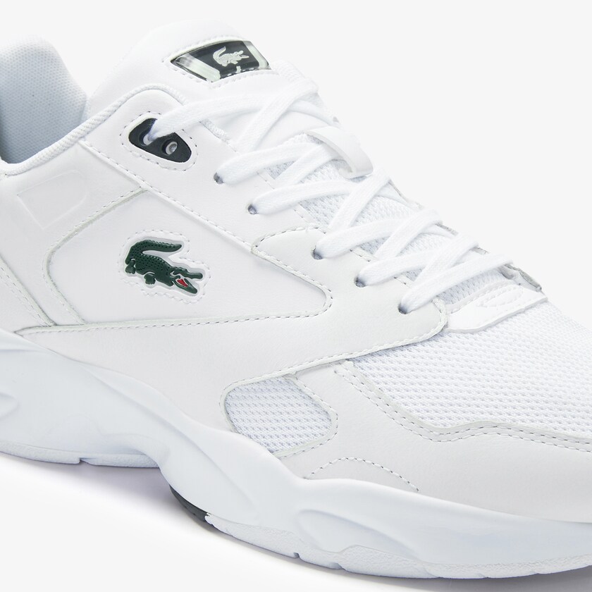 Tenis Lacoste Storm 96 LO Textile and Leather Hombre Blancos Verdes Oscuro | GX3-89358X0