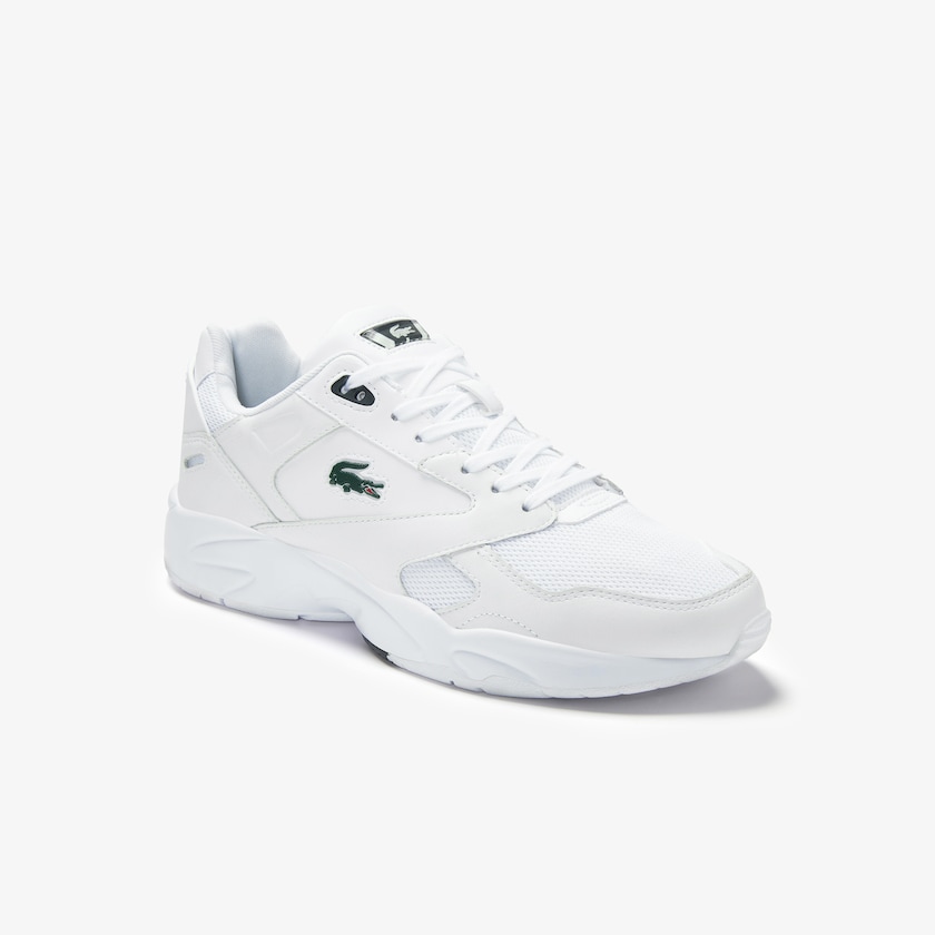 Tenis Lacoste Storm 96 LO Textile and Leather Hombre Blancos Verdes Oscuro | GX3-89358X0