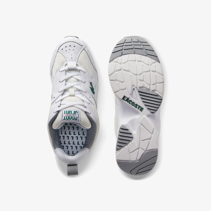 Tenis Lacoste Storm 96 Leather and Textile Hombre Blancos Blancos | EM2-73587E9