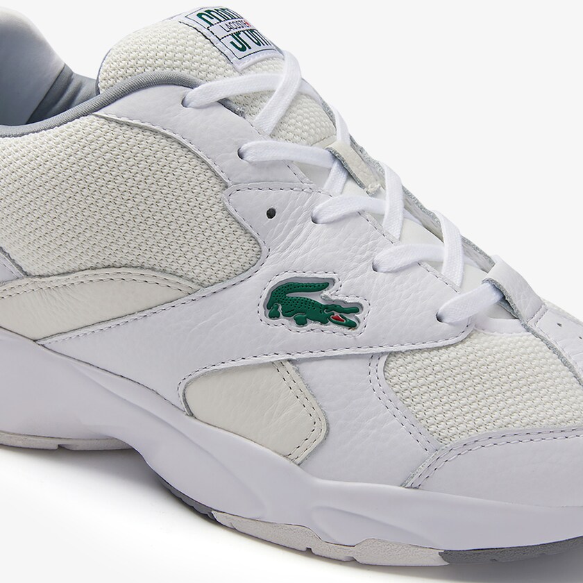 Tenis Lacoste Storm 96 Leather and Textile Hombre Blancos Blancos | EM2-73587E9