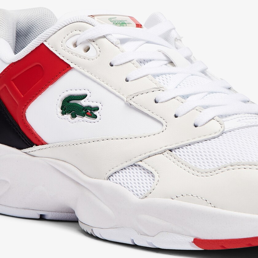 Tenis Lacoste Storm 96 Lo Mesh Colour-Pop Hombre Blancos Rojos | BX2-47134K0