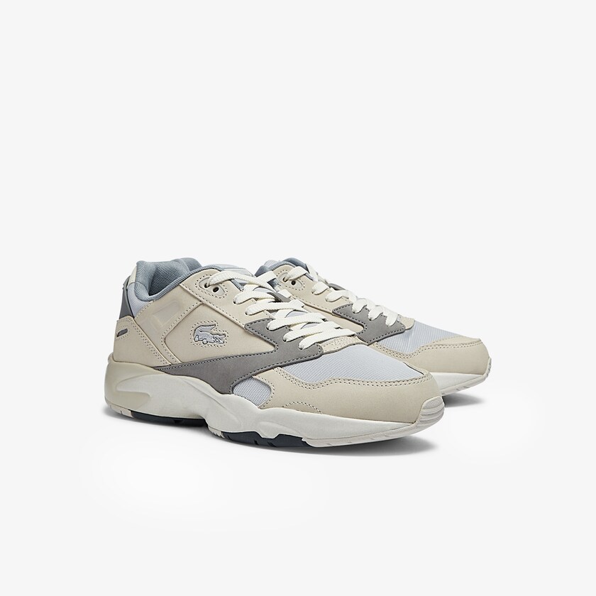 Tenis Lacoste Storm 96 Lo Nubuck Leather Hombre Beige Grises | LE9-56845A9