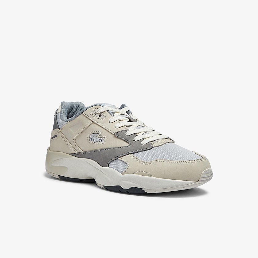Tenis Lacoste Storm 96 Lo Nubuck Leather Hombre Beige Grises | LE9-56845A9