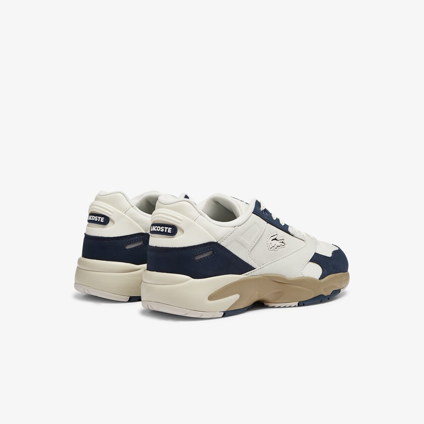 Tenis Lacoste Storm 96 Lo Nubuck Leather Hombre Blancos Azul Marino | XH7-77917Z0