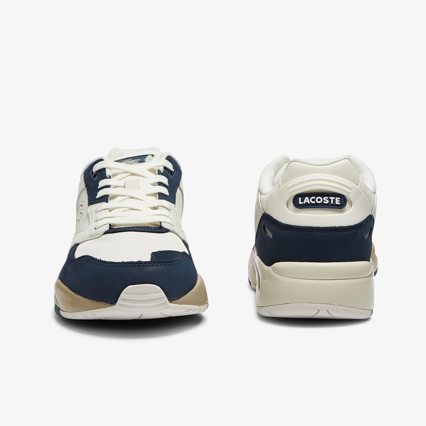 Tenis Lacoste Storm 96 Lo Nubuck Leather Hombre Blancos Azul Marino | XH7-77917Z0