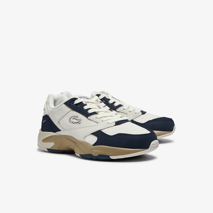Tenis Lacoste Storm 96 Lo Nubuck Leather Mujer Blancos Azul Marino | YL5-82388W7