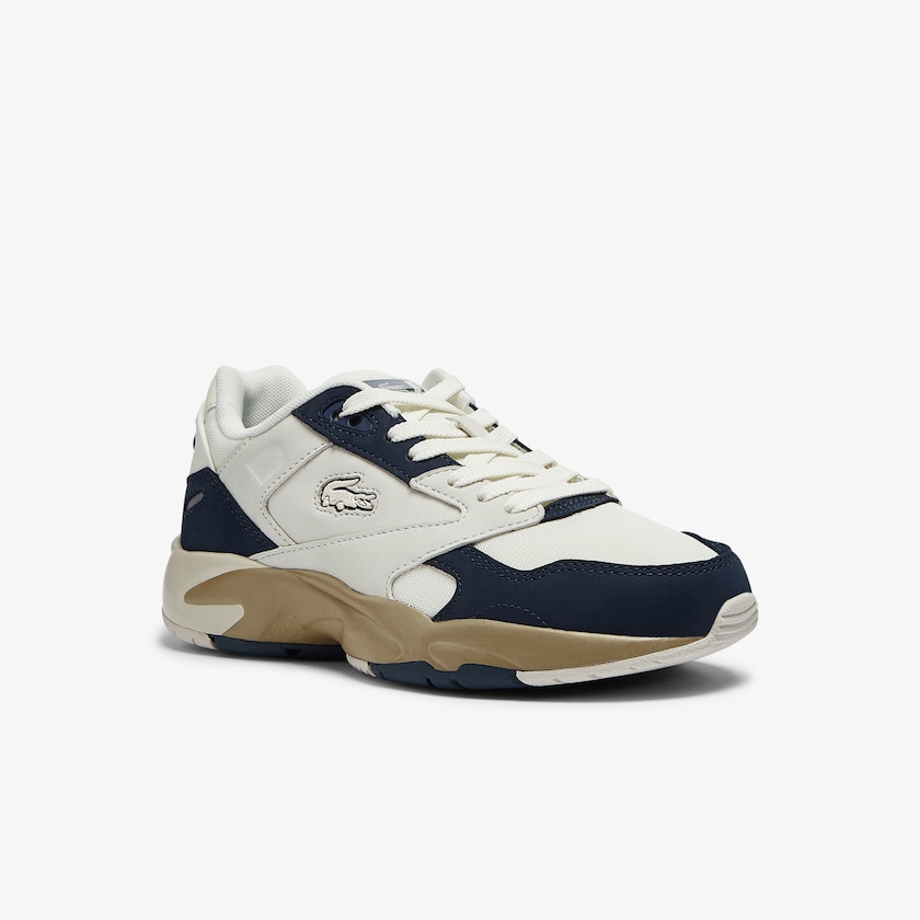 Tenis Lacoste Storm 96 Lo Nubuck Leather Mujer Blancos Azul Marino | YL5-82388W7
