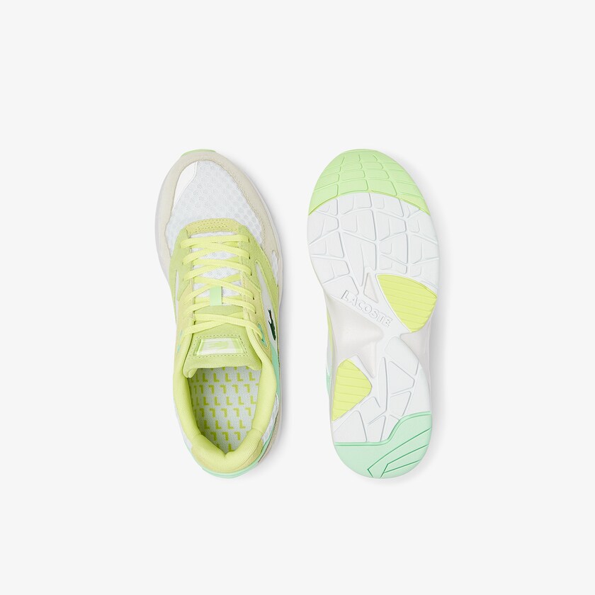Tenis Lacoste Storm 96 Lo Suede and Mesh Hombre Blancos Amarillos Claro | OF1-14181E2