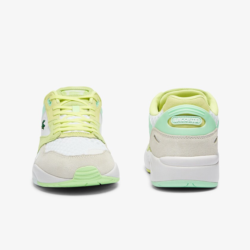 Tenis Lacoste Storm 96 Lo Suede and Mesh Hombre Blancos Amarillos Claro | OF1-14181E2