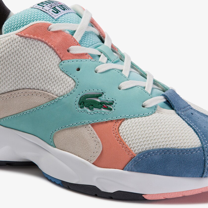 Tenis Lacoste Storm 96 Mesh and Suede Hombre Blancos Azules | LU4-93189I4