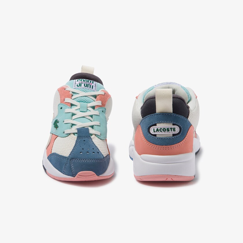 Tenis Lacoste Storm 96 Textile and Suede Mujer Blancos Azules | WG4-11191C9