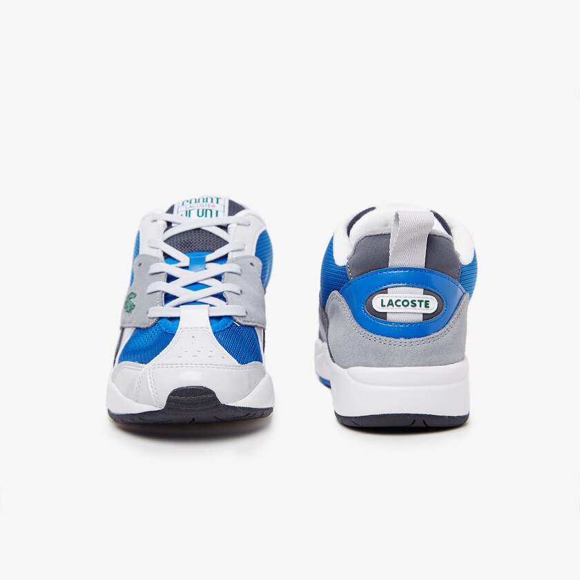 Tenis Lacoste Storm 96 Textile and Suede Hombre Grises Azules | UI1-28062D2