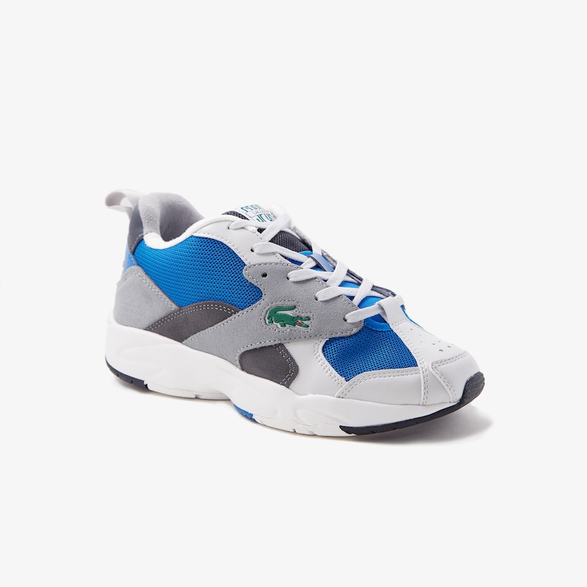 Tenis Lacoste Storm 96 Textile and Suede Hombre Grises Azules | UI1-28062D2