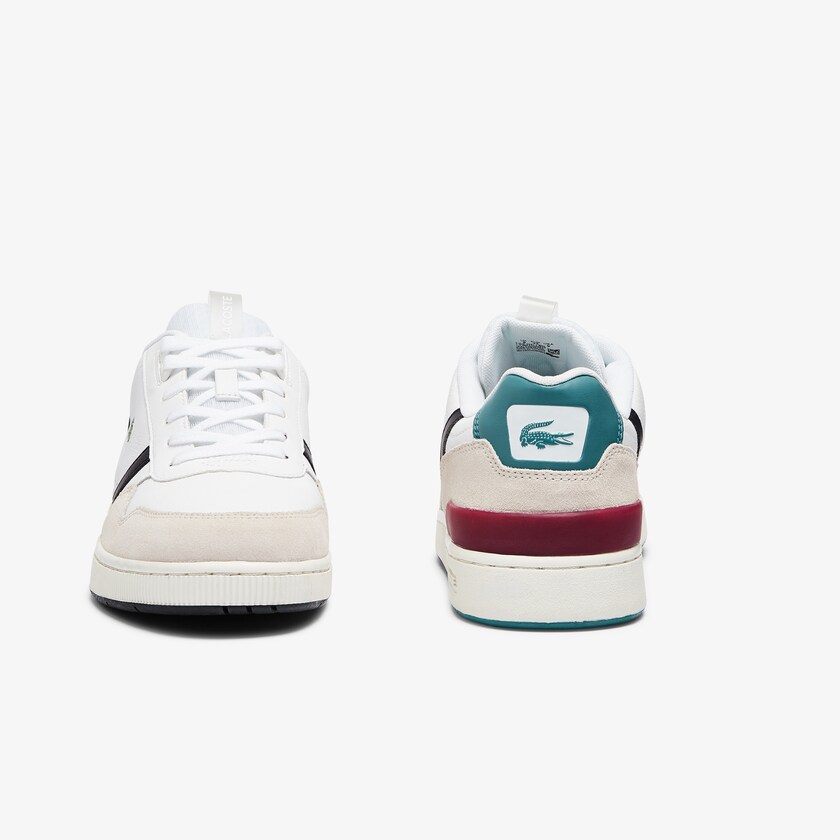 Tenis Lacoste T-Clip Leather Colour-Pop Hombre Blancos Beige | PM3-64866B8