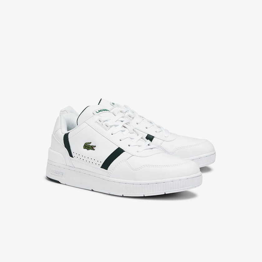 Tenis Lacoste T-Clip Leather Hombre Blancos | GZ7-29972Q6