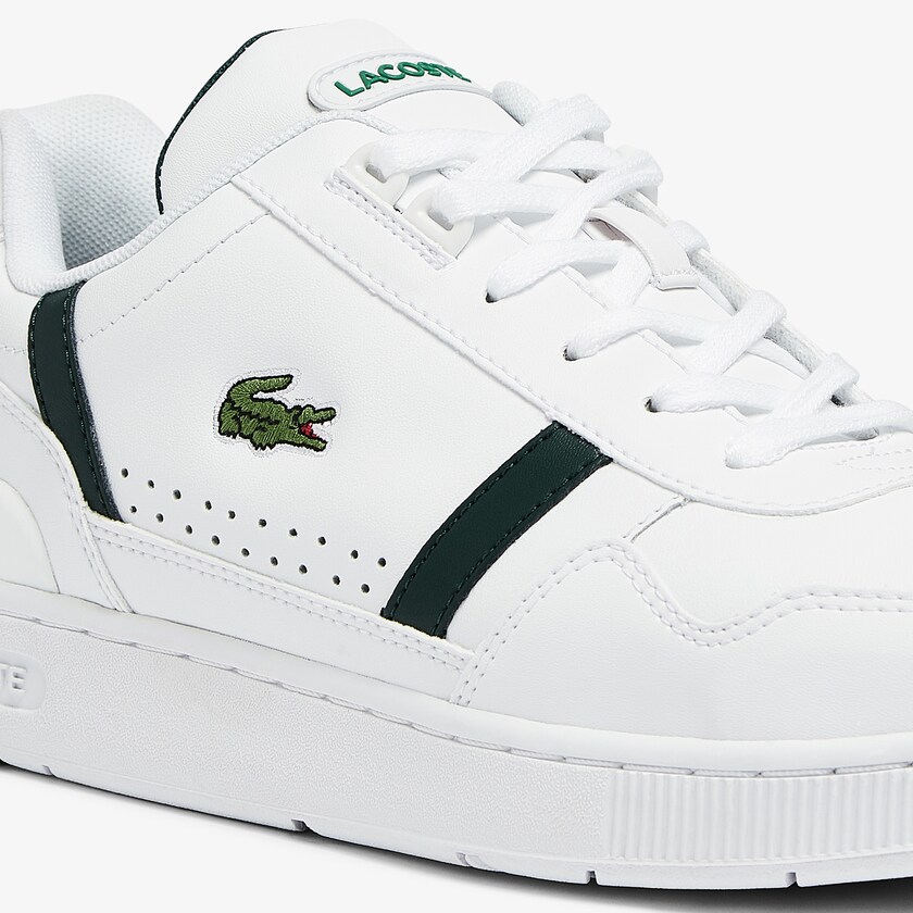 Tenis Lacoste T-Clip Leather Hombre Blancos | GZ7-29972Q6