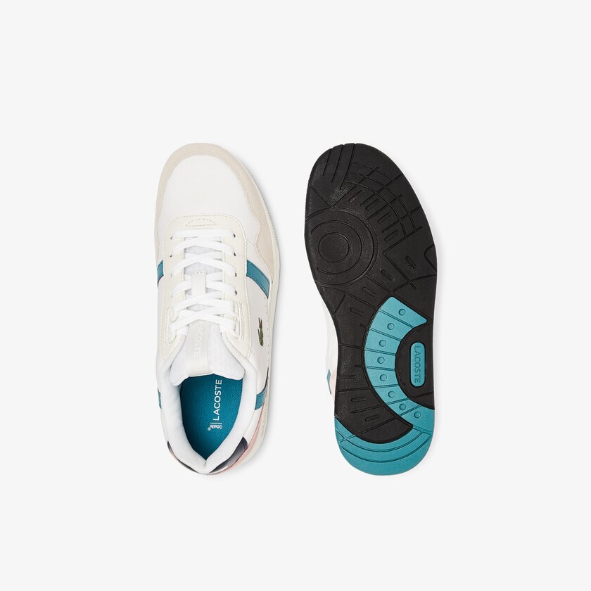 Tenis Lacoste T-Clip Leather and Synthetic Mujer Blancos Turquesa Oscuro | XM9-65556Z5