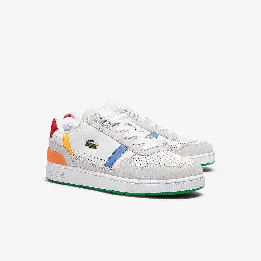 Tenis Lacoste T-Clip Leather x Polaroid Mujer Blancos Verdes | RQ1-92819V7