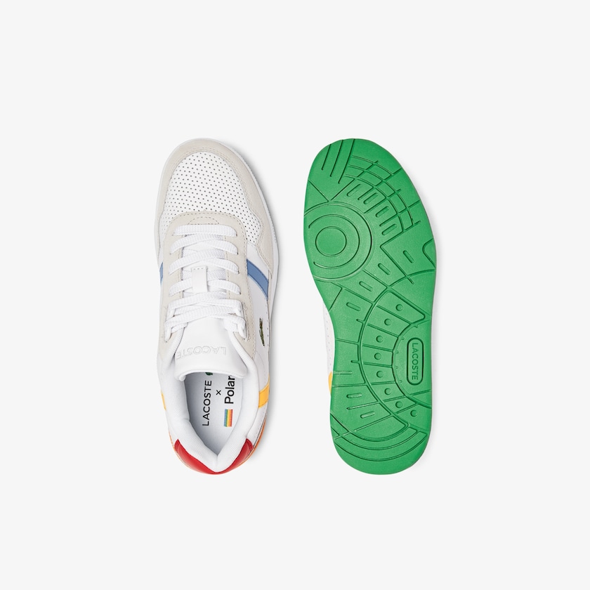 Tenis Lacoste T-Clip Leather x Polaroid Mujer Blancos Verdes | RQ1-92819V7
