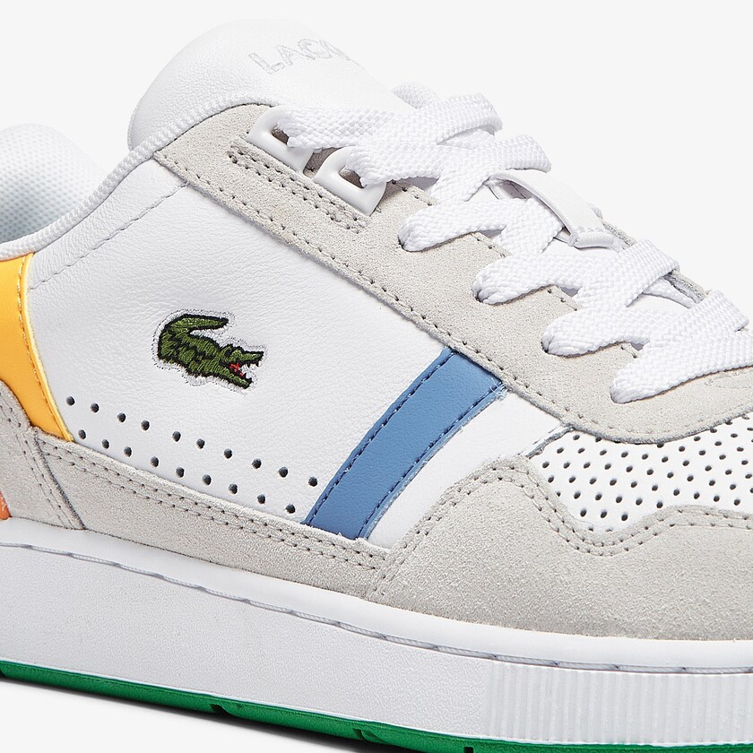 Tenis Lacoste T-Clip Leather x Polaroid Mujer Blancos Verdes | RQ1-92819V7