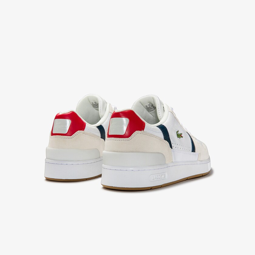 Tenis Lacoste T-Clip Tricolour Leather and Suede Hombre Blancos Beige | UP7-53055V5