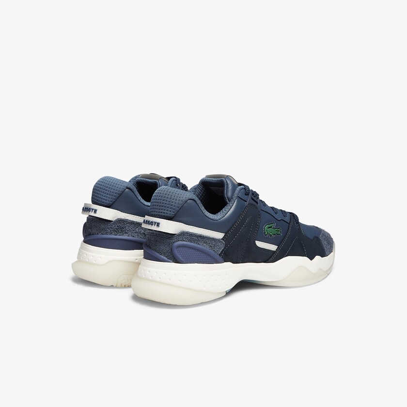Tenis Lacoste T-Point Leather and Suede Hombre Azul Marino | ND0-56485G9