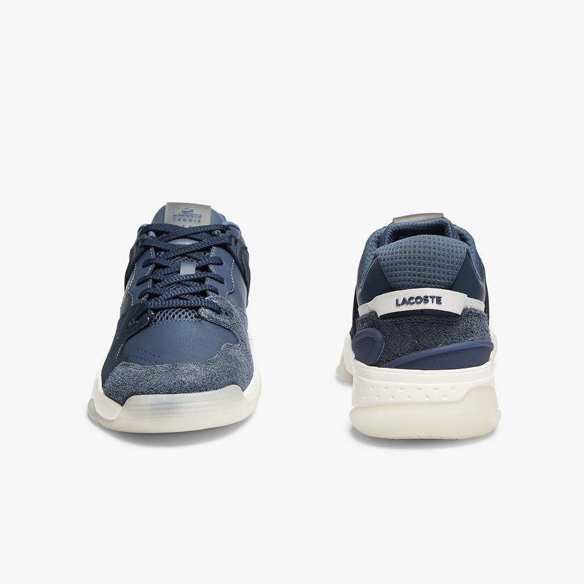 Tenis Lacoste T-Point Leather and Suede Hombre Azul Marino | ND0-56485G9