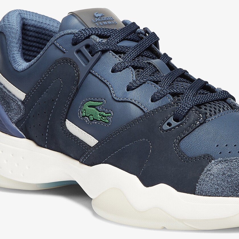 Tenis Lacoste T-Point Leather and Suede Hombre Azul Marino | ND0-56485G9