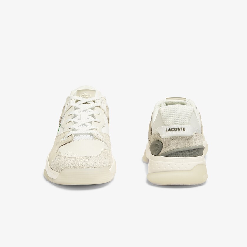 Tenis Lacoste T-Point Leather and Suede Hombre Blancos Blancos | QO1-98869A4