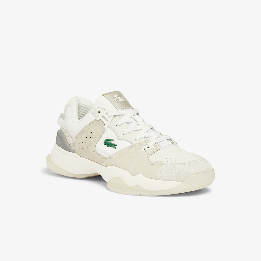 Tenis Lacoste T-Point Nubuck Leather Mujer Blancos Blancos | PS9-03750L3