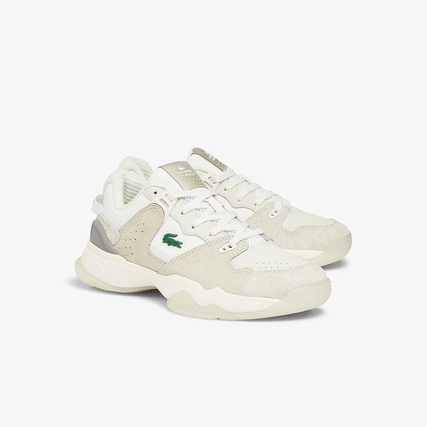 Tenis Lacoste T-Point Nubuck Leather Mujer Beige | BP4-28772Q7